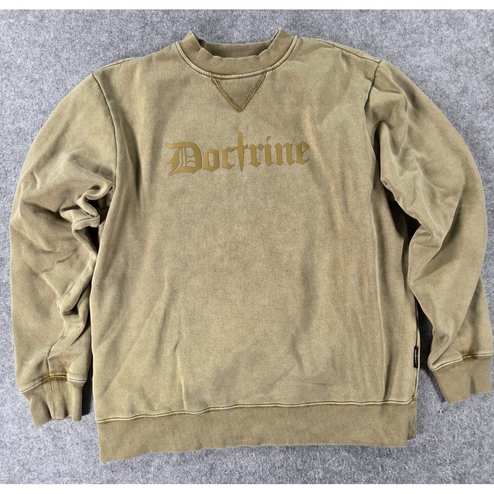 Doctrine Sweatshirt M Tan Beige Crew Gothic Pullover Streetwear Si tu veux